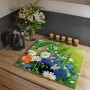 Banjado Herdabdeckplatte Glas 1 Teilig 60x52CM Schneidebrett Herdabdeckung Mit Motiv Blumenstrauß_5