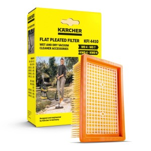 Kärcher Flachfaltenfilter KFI 4410, orange-gelb, für Nass-/Trockensauger. In gelber Verpackung.