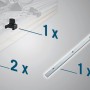 Scheppach Zubehörset für Tauchsäge PL 55: Verbinder, 2 Klemmen, Rückschlagsicherung.
