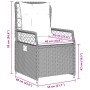 Abbildung eines beigen Gartenstuhls aus Polyrattan mit Kissen, Teil einer 9-teiligen Essgruppe von vidaXL.
