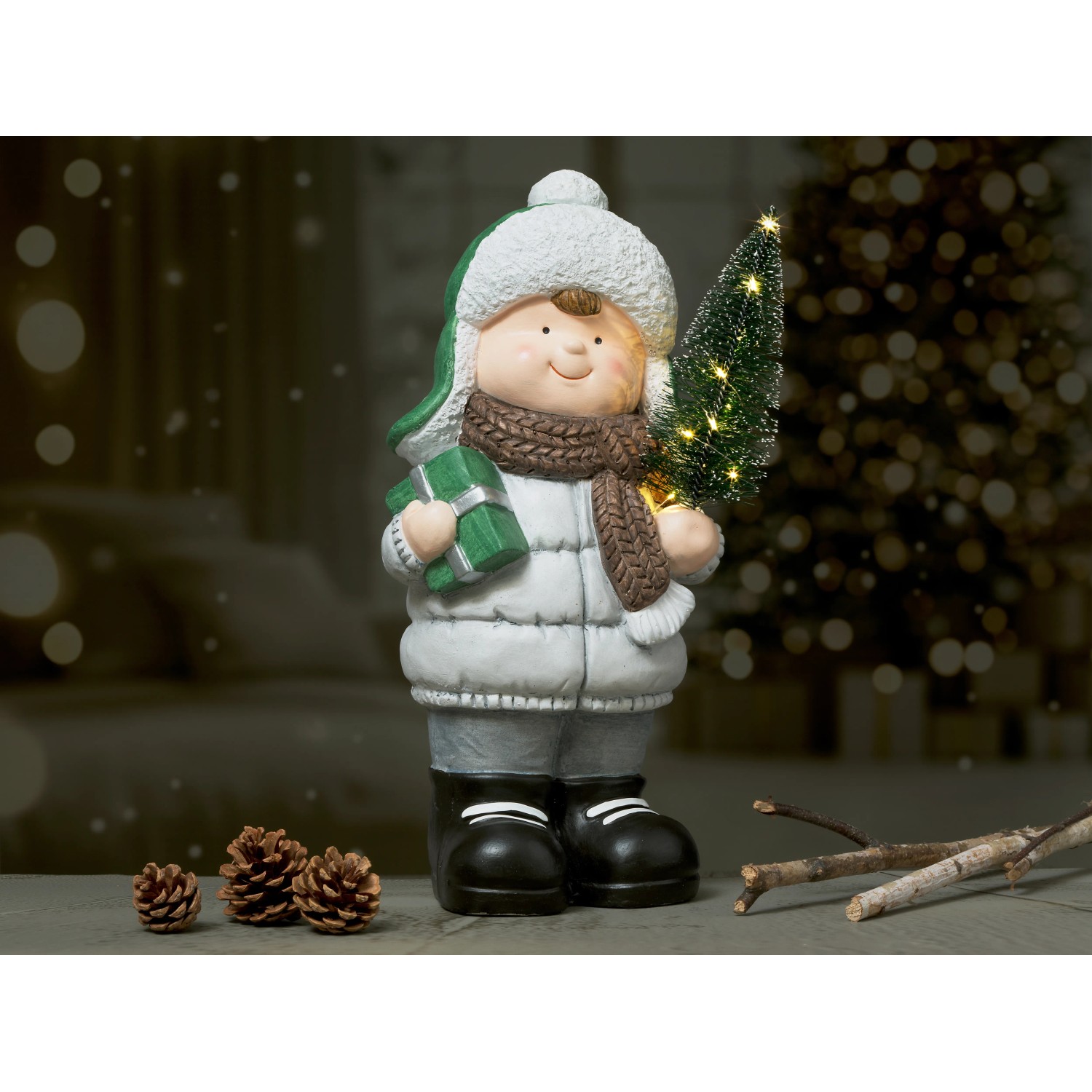 LED Figur Weihnachten Junge 21,5 cm x 16,5 cm x 43 cm kaufen bei OBI