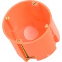 Orangefarbene Hohlwanddose 61 mm mit Membran für Schalter und Steckdosen.