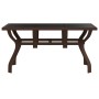 Brauner vidaXL Gartentisch mit schwarzer Glasplatte, 140x70x70 cm, Stahlgestell.