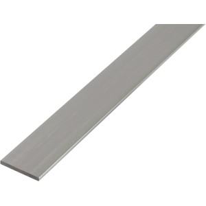 Silberne, eloxierte Alu Flachstange, 3x60x2000 mm, für vielseitige Anwendungen.