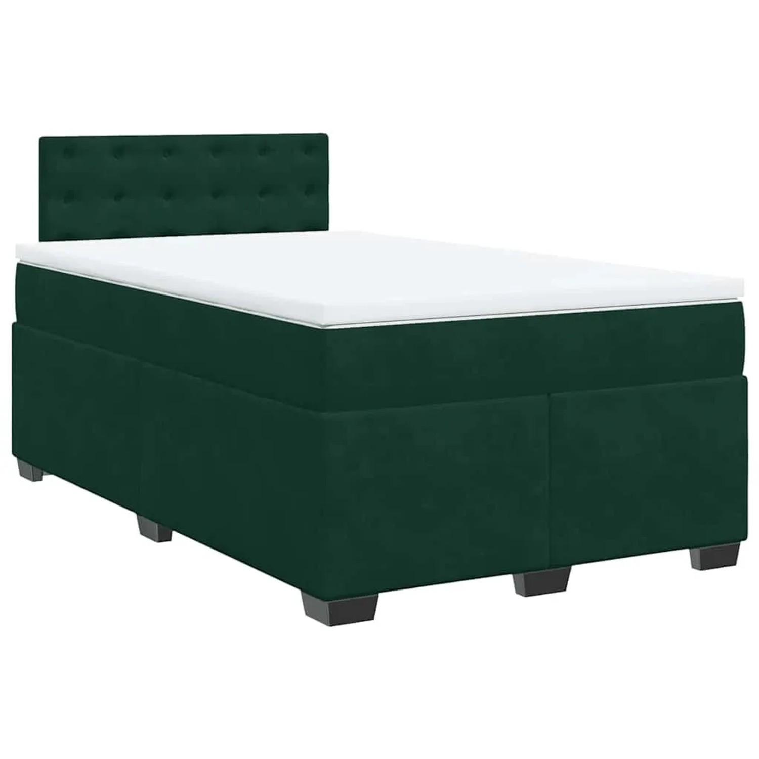 vidaXL Boxspringbett mit Matratze Dunkelgrün 120x190 cm Samt 3288573 günstig online kaufen