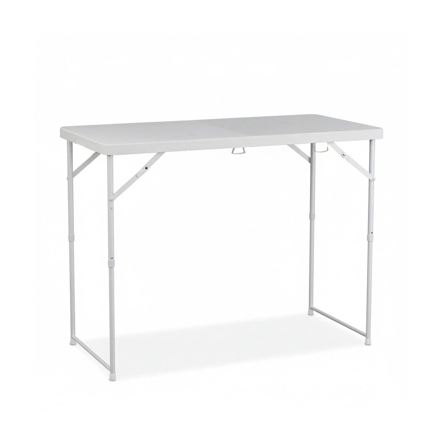 Relaxdays Gartentisch Kunststoff Stahl Weiß Klappbar Höhenverstellbar 120 cm x 60 cm 7,6 kg