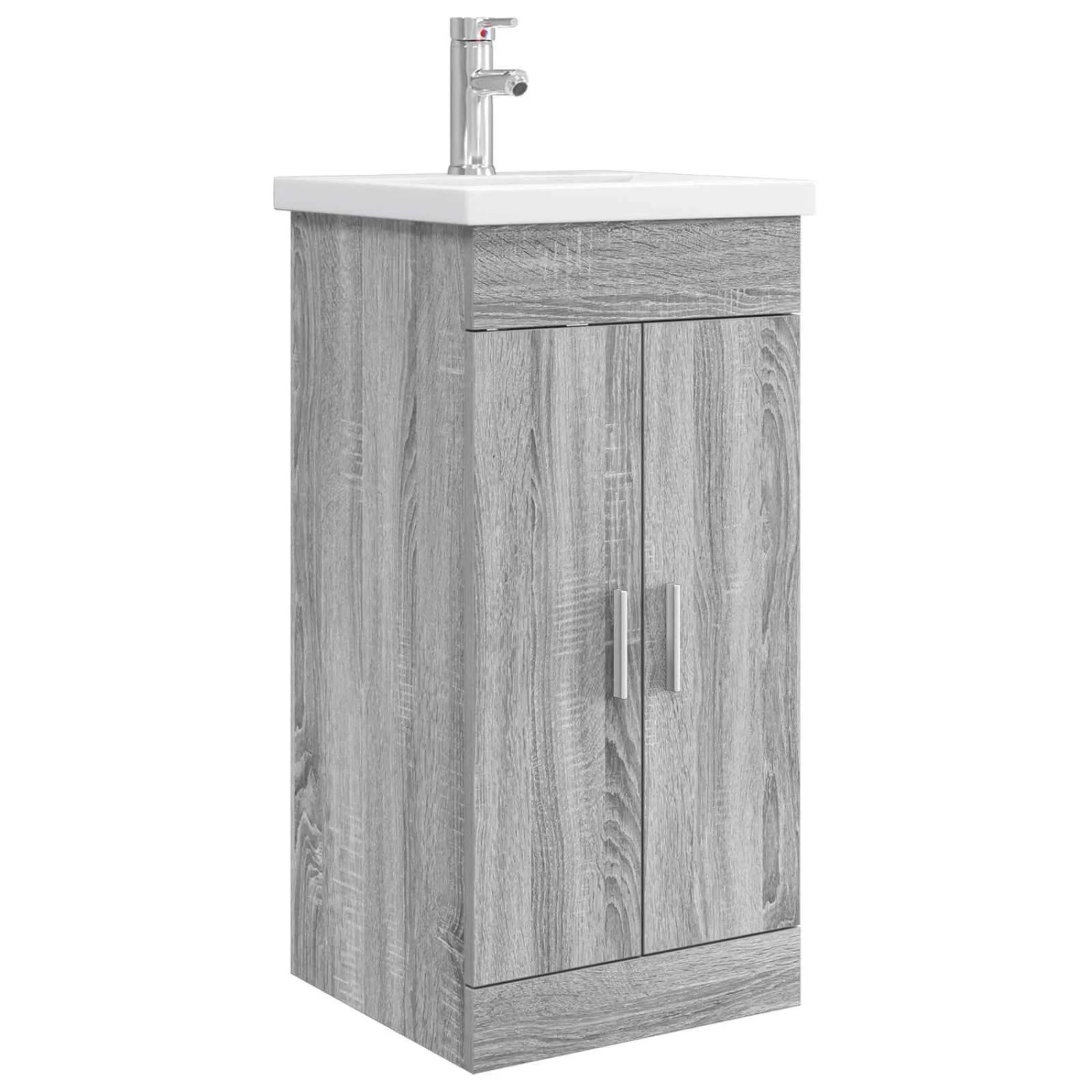 vidaXL Badezimmerschrank mit Waschbecken Grau Sonoma 42 x 40 x 84,5 cm 890677
