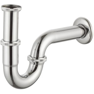 Kronenbach Röhrensiphon, 1 1/4 Zoll, Chrom, Zubehör für Duschen.