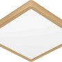 Eckige LED Deckenleuchte Fueva 5 in Messing-Weiß (20,5W) für Wohnräume.