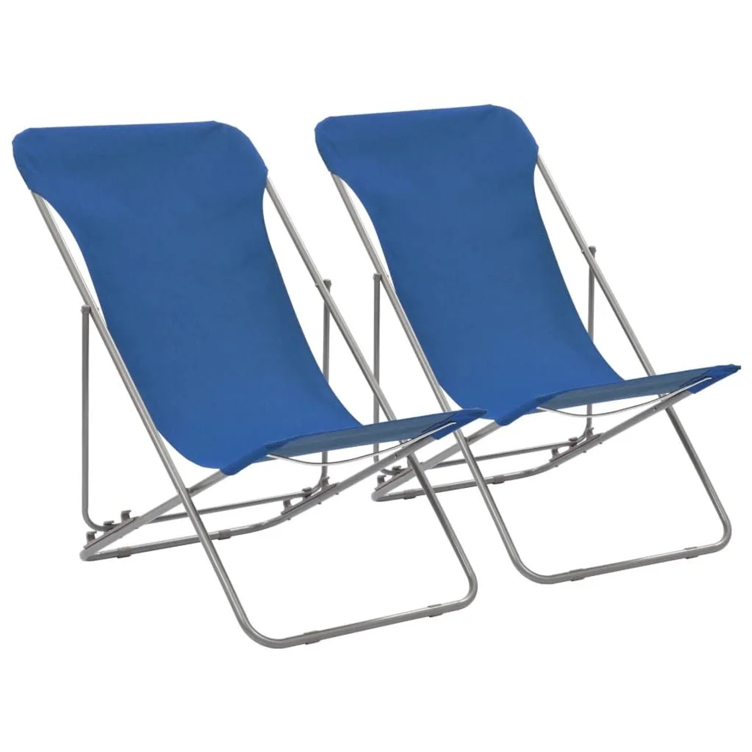 Furnicato Strandstuhl Set Klappbar Blau 75 X 57 X 99 Cm 2 Stück