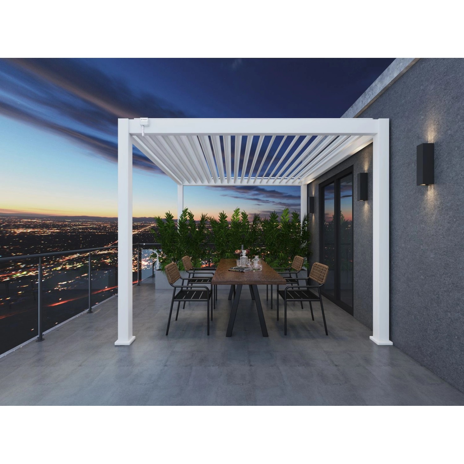 Weide Deluxe Plus Aluminium Pavillon 4 x 4 M Weiß Pergola Freistehend