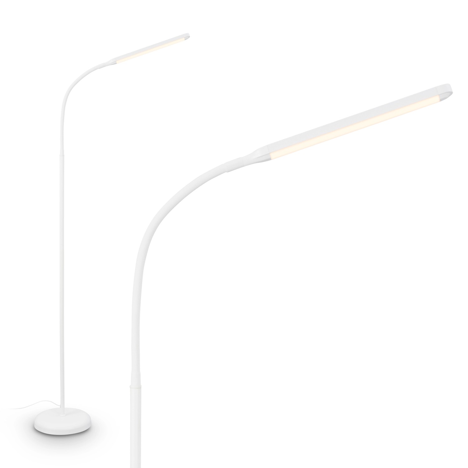 Brilo LED-Stehleuchte Mura Touchdim Schwenkbar Weiß 135,2 cm x Ø 21 cm günstig online kaufen