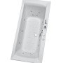 Weisse Ottofond Whirlpool-Badewanne Rosa 190x90 cm mit Düsen und Wannenrandarmatur.