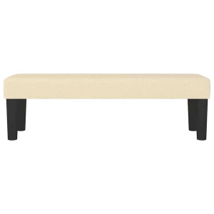 Cremefarbene vidaXL Sitzbank, 100x30 cm, Stoffbezug und dunkle Füße.