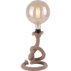 Just Light Tischleuchte Rope, H 33cm, mit Tau-Fuß und dekorativer Glühbirne.