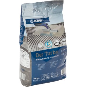 Mapei Turbo Flexmörtel (5 kg) für Fliesen, schnell trocknend und flexibel.
