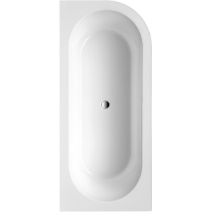 Ottofond Eckbadewanne Modena Corner rechts, 178 cm, Weiß, aus Sanitäracryl, Draufsicht.
