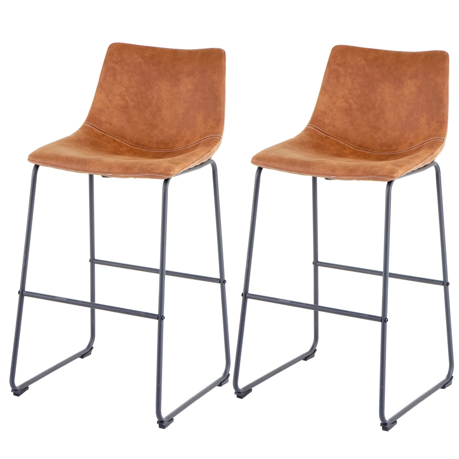 PROREGAL 2er-Set Barhocker Sitzhöhe 73cm Stoff/Textil Vintage Wildlederimit günstig online kaufen