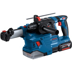 Bosch Professional Akku-Bohrhammer GBH 18V-22 mit Staubabsaugung und Akkus in L-Boxx.