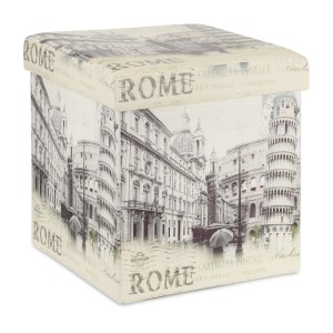 Relaxdays Sitzhocker Kunstleder Weiß Faltbar mit Stauraum 38 cm x 37,5 cm x 37,5 cm 2,7 kg