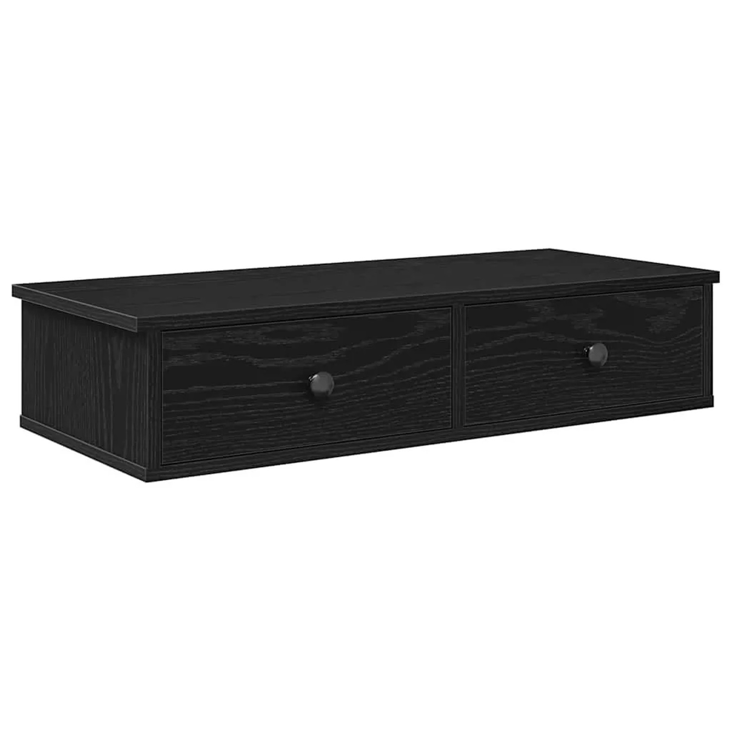 vidaXL Wandregal mit Schubladen Schwarz 80x31x17 cm Holzwerkstoff 859951