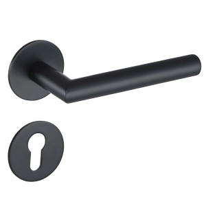 MeinTürgriff Drückergarnitur Toulouse Flachrosette Schwarz Matt Türdrücker PZ
