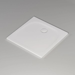 Quadratische, weiße pianura Duschwanne Emilia aus Mineralguss, 80x80 cm.