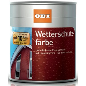 Dose OBI Wetterschutzfarbe Anthrazit, seidenmatt, für Innen & Außen. Premium Farbe mit Langzeitschutz.