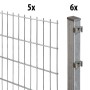 Verzinktes Doppelstabmattenzaun-Set: Gittermatte und Zaunpfosten mit Klemmen. Für stabile Gartenzäune.