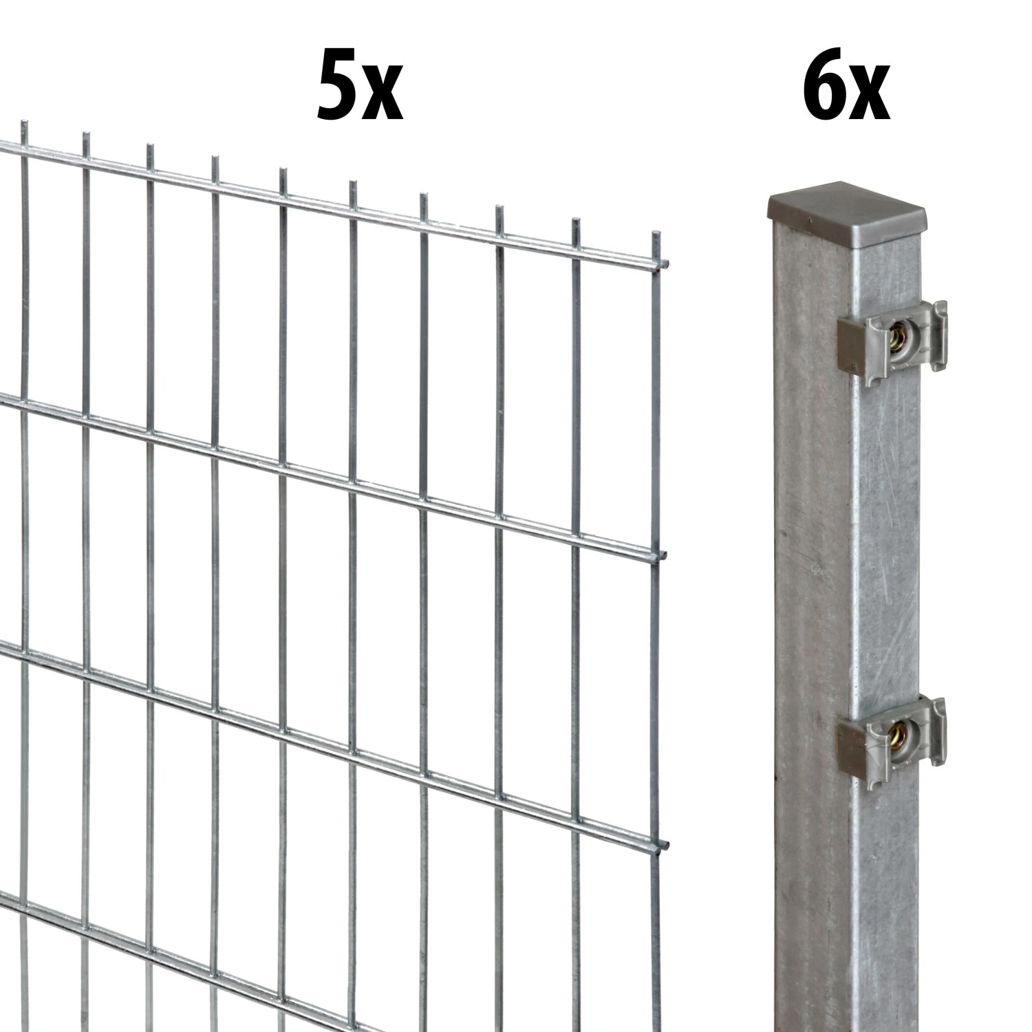Floraworld Doppelstabmatten-Set 180 cm x 10 m 60/40 Verzinkt