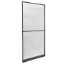 Anthrazitfarbenes Tectake Fliegengitter für Türen, 95x210 cm, mit Aluminiumrahmen und Fiberglasnetz.