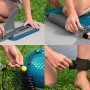 Bestway SUP Board Aqua Drifter: Details zu Finne, Sitzbefestigung, Leash und Pumpe.