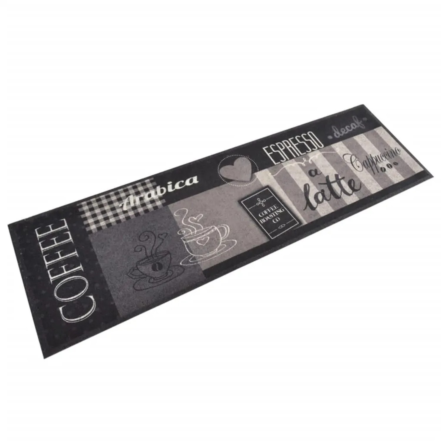 vidaXL Küchenteppich Waschbar Coffee Schwarz 45x150 cm Samt 136555