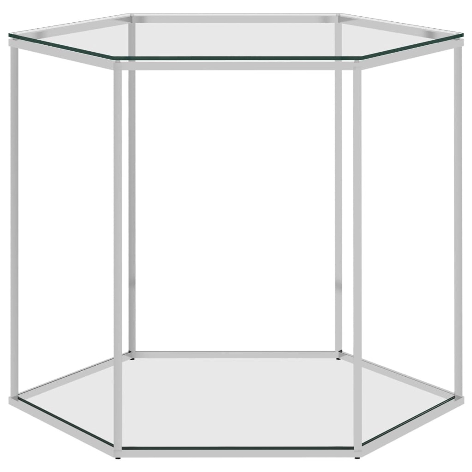 Couchtisch Silbern 60x53x50 Cm Edelstahl Und Glas günstig online kaufen