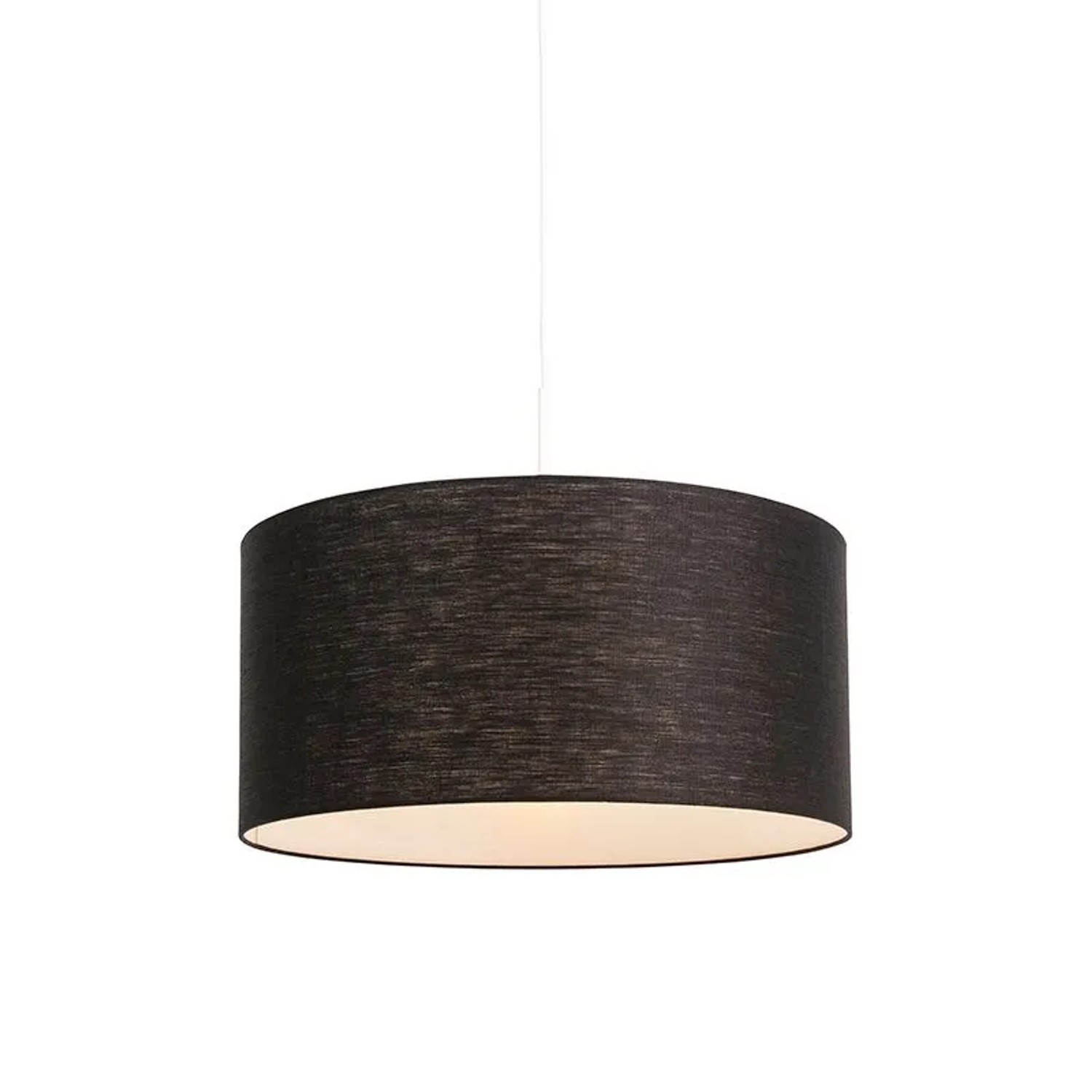 QAZQA Moderne Hängelampe Weiß mit Schwarzem Schirm 50 cm Combi 1