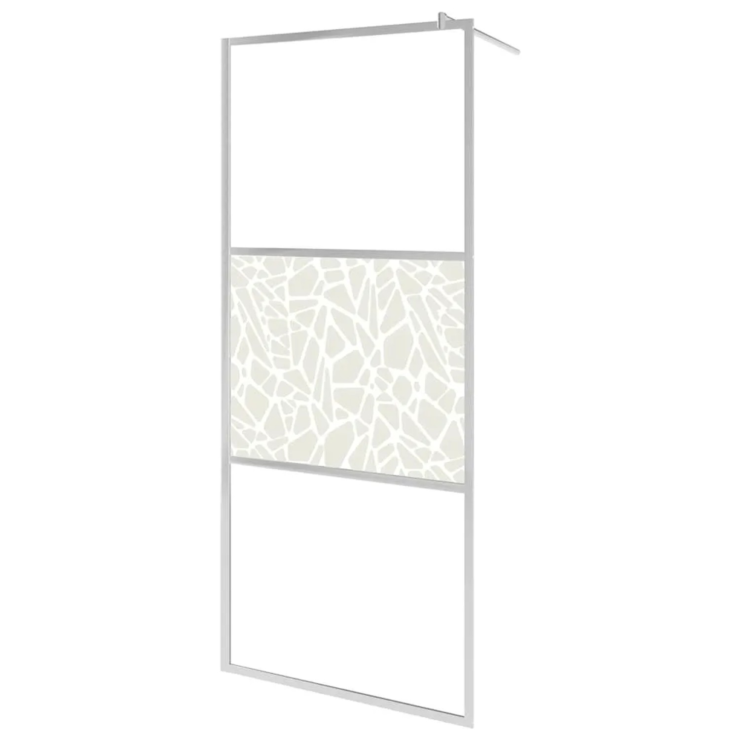vidaXL Duschwand für Begehbare Dusche ESG-Glas Steindesign 115x195 cm 146653