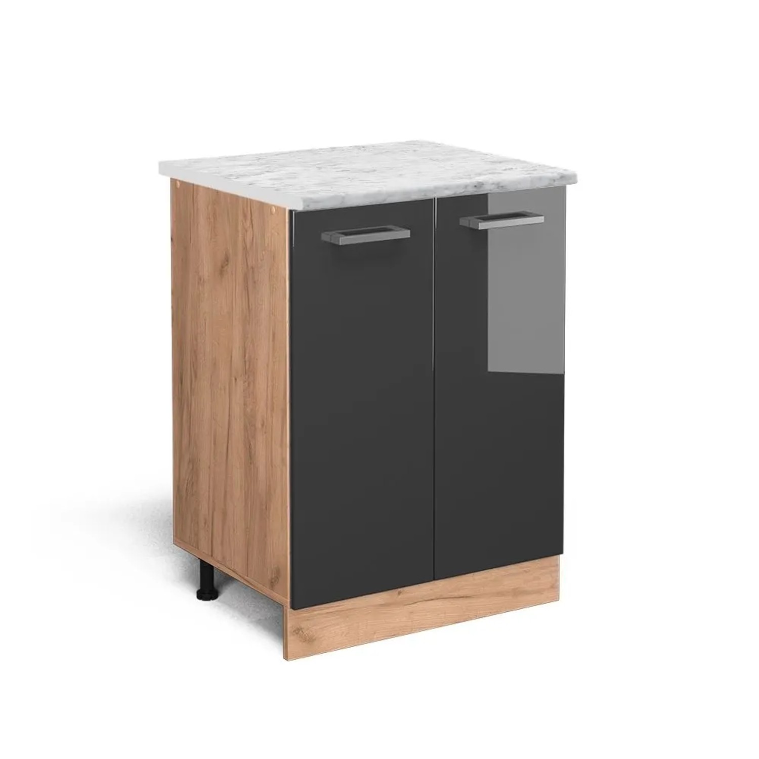 Vicco Küchenunterschrank R-Line Küchenkommode Anthrazit Hochglanz 60 cm AP Marmor