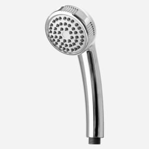 Glänzende Euroshowers Deltaspray Handbrause in Chrom mit runder Strahlscheibe und Antikalkdüsen.