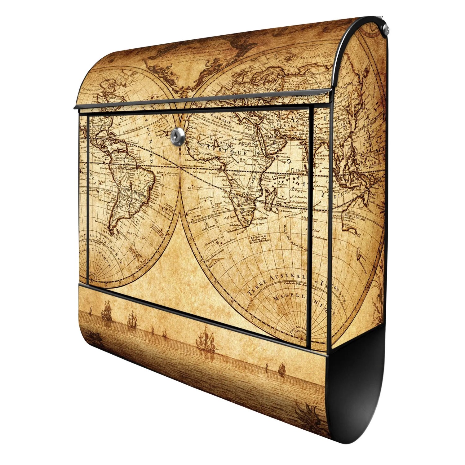 Banjado Design Briefkasten Schwarz Pulverbeschichtet 39x47x14cm 2 Schlüssel günstig online kaufen