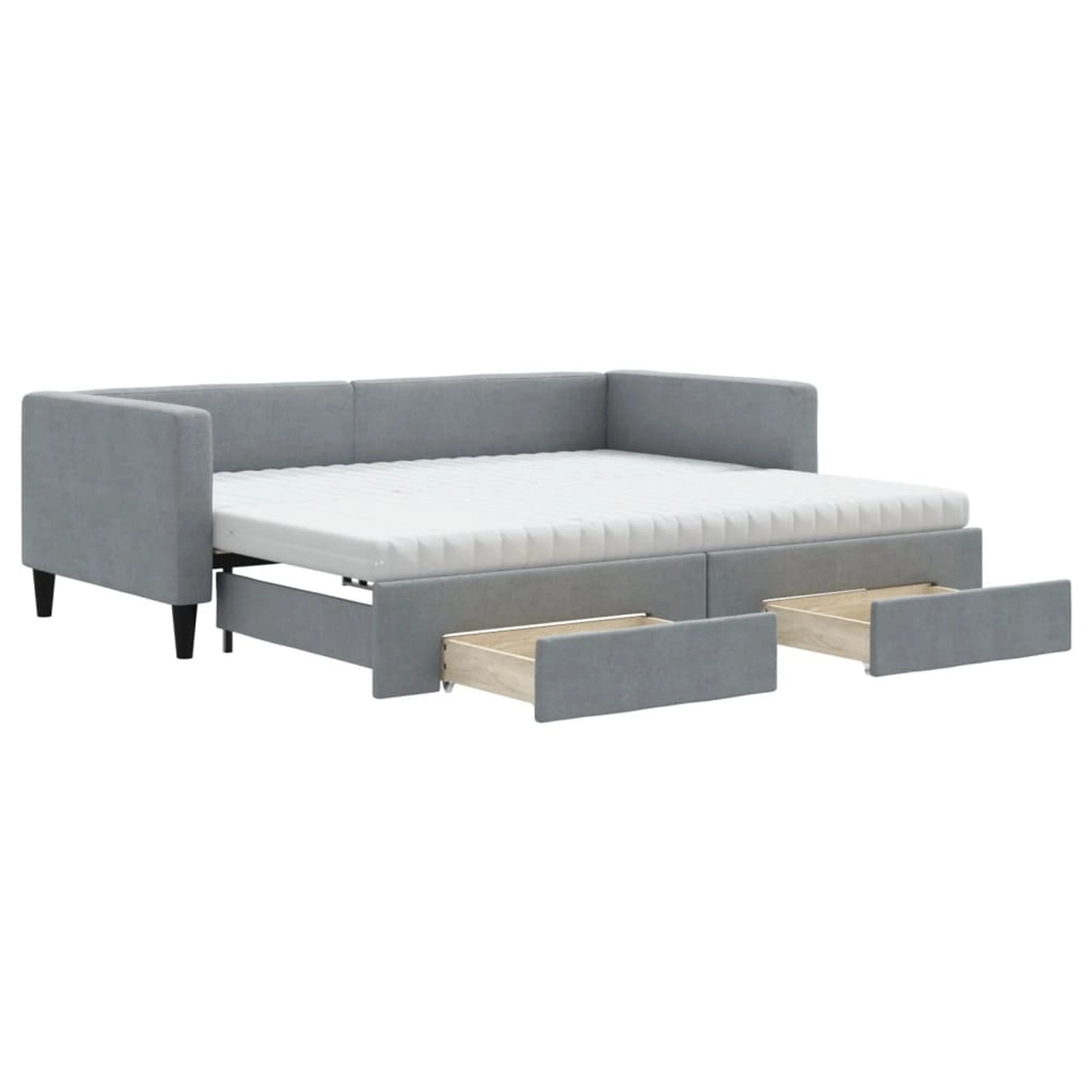 vidaXL Tagesbett Ausziehbar mit Schubladen Hellgrau 90x200 cm Stoff 3196632 günstig online kaufen