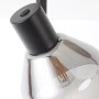 Detailaufnahme: Schwarze, 4-flammige Brilliant Spot Reflekt Lampe mit Rauchglas.