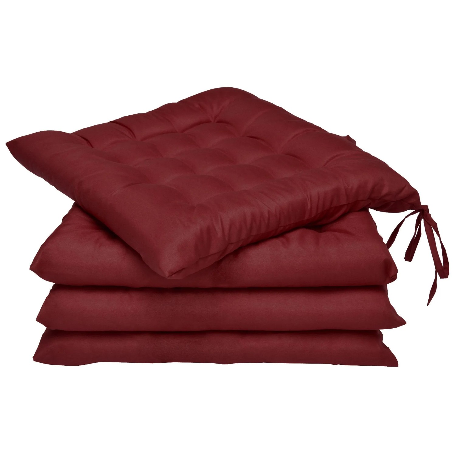 Beautissu Lea Stuhlkissen 40x40x5cm Dunkelrot 4tlg