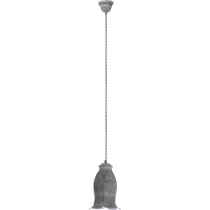 Eglo Pendelleuchte Talbot 1, dunkelgrau. Stahl Hängeleuchte mit Muster, Ø 16,5 cm.