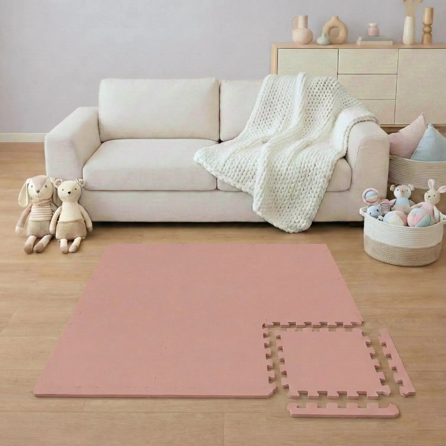 LittleTom Spiel- & Krabbelmatte Puzzlematte 9-teilig 30 x 30 cm Terracotta