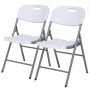 2er Set weiße KARAT Klappstühle Okinawa für Garten, Terrasse & Balkon.