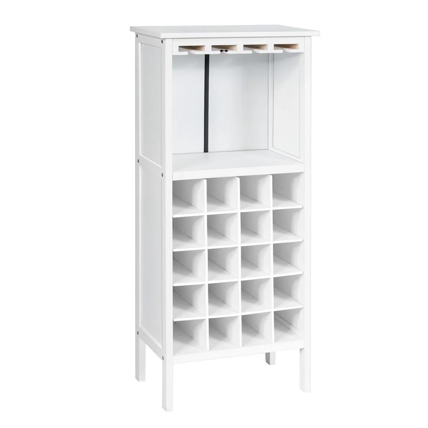 Costway Weinschrank Weinregal mit Glashalter Schwarz 42 x 24.5 x 96 cm günstig online kaufen