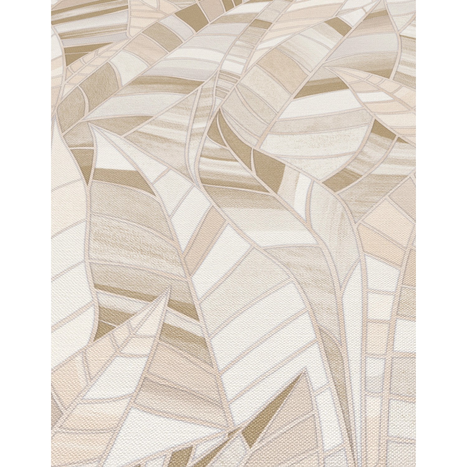 Erismann Vliestapete Elle Decoration 4 Serenade Beige mit stilisierten Blättern.