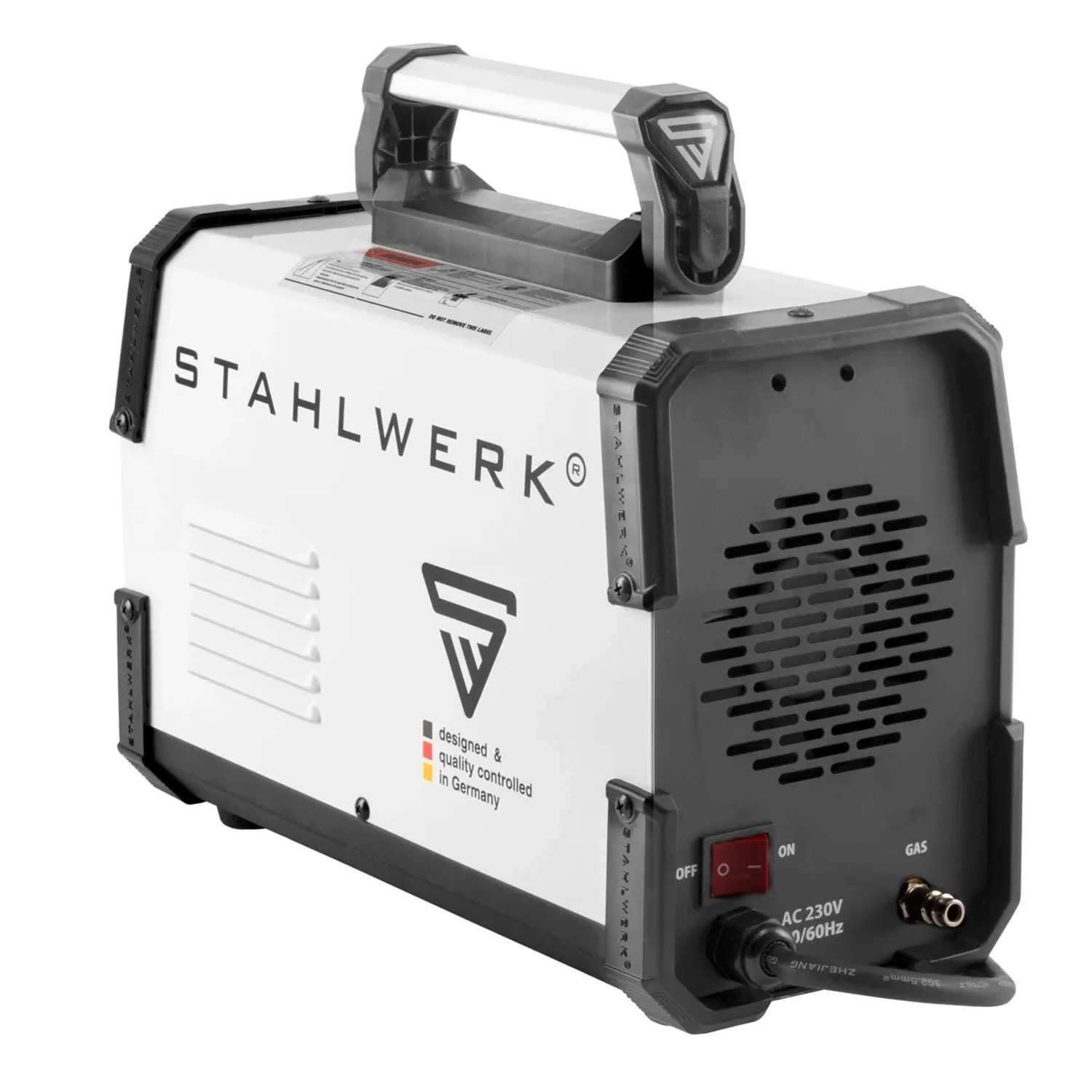 STAHLWERK Schweißgerät DC WIG 200 ST, 200 Ampere, E-Hand. Kompaktes WIG-Schweißgerät in Weiß/Grau.