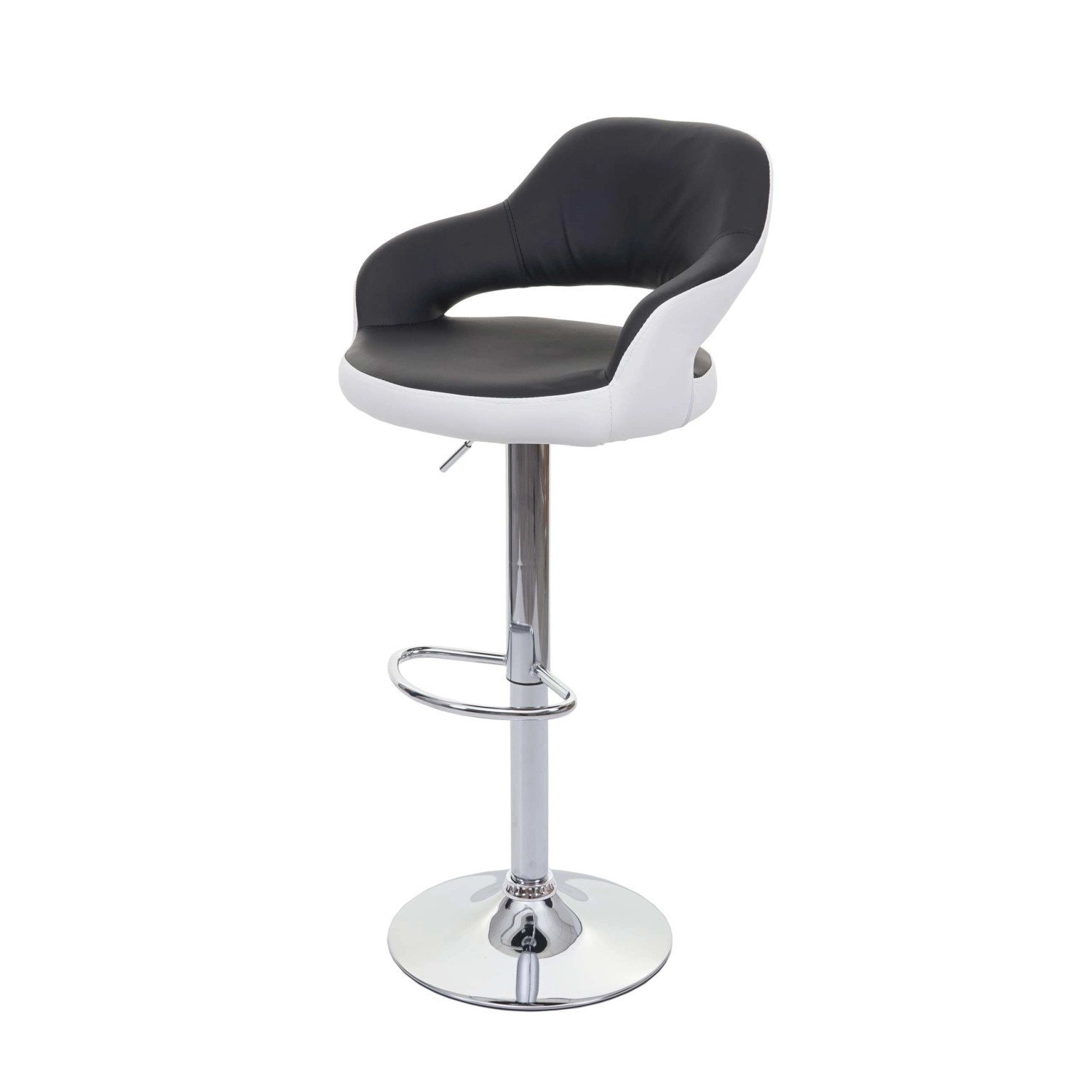 PROREGAL Barhocker Stylisch Sitzhöhe 61-81cm Mit Lehne Kunstleder Schwarz-W günstig online kaufen