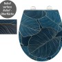 Wenko WC-Sitz Big Leaves: Duroplast-Sitz mit Absenkautomatik und dunkelgrünem Blätter-Design.
